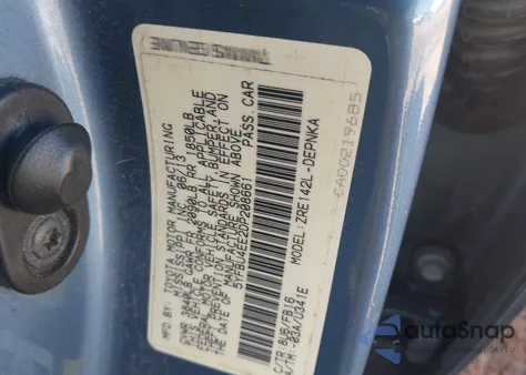 2013 Toyota Corolla Le z USA, uszkodzony, nr VIN 5YFBU4EE2DP208661